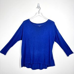 Eileen Fisher Women’s Size Small Blue Long Sleeve Shirt Hemp Organic Cotton